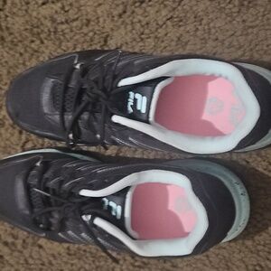 Black & teal Mostly. Silver zigzag stripe